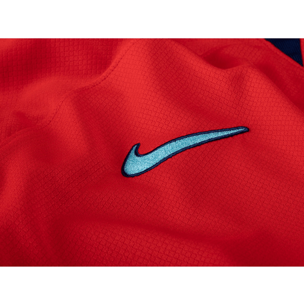 Nike England Raheem Sterling Away Jersey 22/23 w/ World Cup 2022 Patches (Challenge Red/Blue Void) | SoccerWearhouse