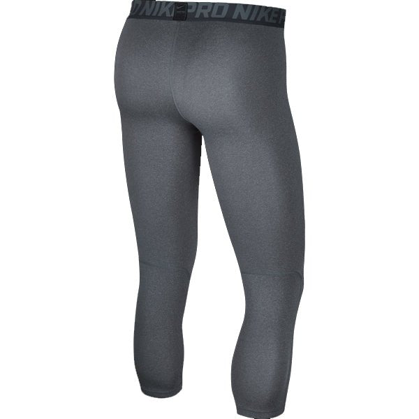 Nike Men's Pro Training 3/4 Compression Tights (Carbon Heather) | SoccerWearhouse