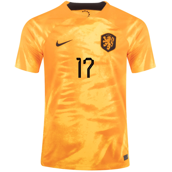 Nike Netherlands Daley Blind Home Jersey 22/23 (Laser Orange/Black) | SoccerWearhouse