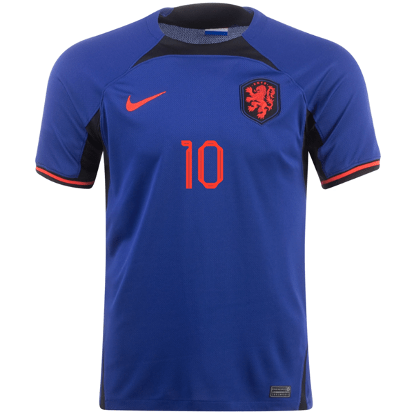 Nike Netherlands Memphis Depay Away Jersey 22/23 (Deep Royal/Habanero Red) | SoccerWearhouse