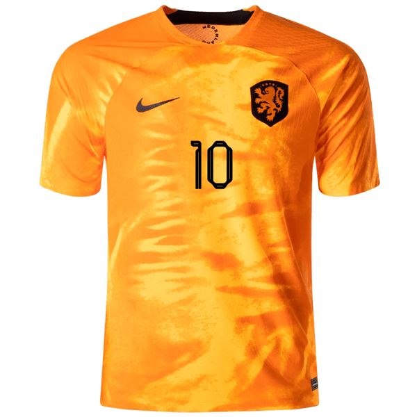 Nike Netherlands Memphis Depay Match Authentic Home Jersey 22/23 (Laser Orange/Black) | SoccerWearhouse