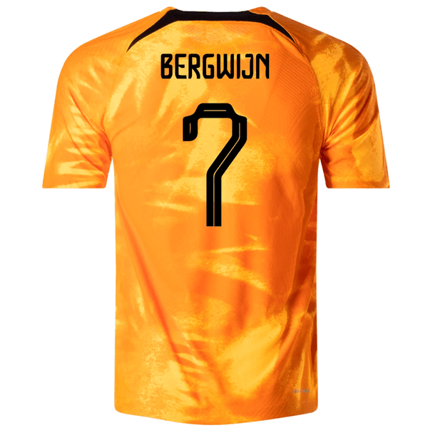 Nike Netherlands Steven Bergwijn Match Authentic Home Jersey 22/23 (Laser Orange/Black) | SoccerWearhouse