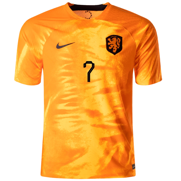 Nike Netherlands Steven Bergwijn Match Authentic Home Jersey 22/23 (Laser Orange/Black) | SoccerWearhouse