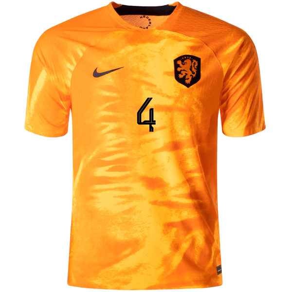 Nike Netherlands Virgil Van Dijk Match Authentic Home Jersey 22/23 (Laser Orange/Black) | SoccerWearhouse
