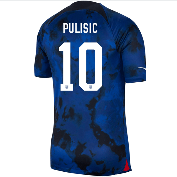 Nike United States Christian Pulisic Authentic Match Away Jersey 22/23 (Bright Blue/White) | SoccerWearhouse