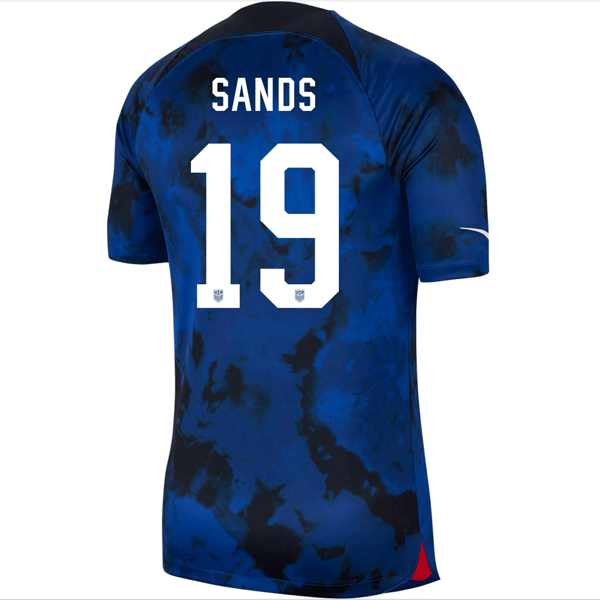 Nike United States James Sands Authentic Match Away Jersey 22/23 (Bright Blue/White) | SoccerWearhouse