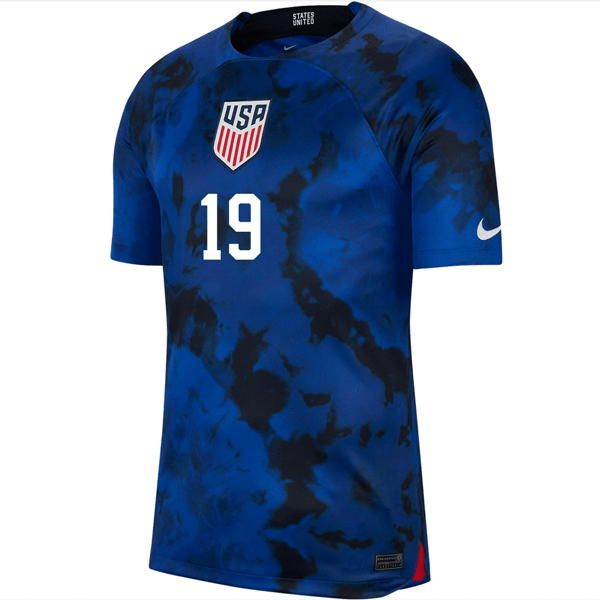 Nike United States James Sands Authentic Match Away Jersey 22/23 (Bright Blue/White) | SoccerWearhouse