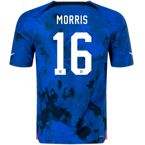 Nike United States Jordan Morris Authentic Match Away Jersey 22/23 (Bright Blue/White) | SoccerWearhouse