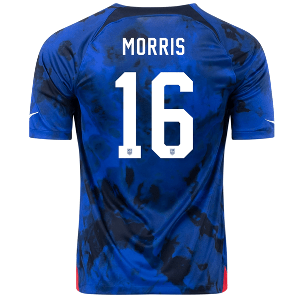 Nike United States Jordan Morris Away Jersey 22/23 (Bright Blue/White) | SoccerWearhouse