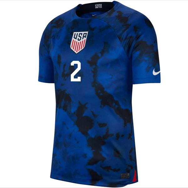 Nike United States Sergino Dest Authentic Match Away Jersey 22/23 (Bright Blue/White) | SoccerWearhouse