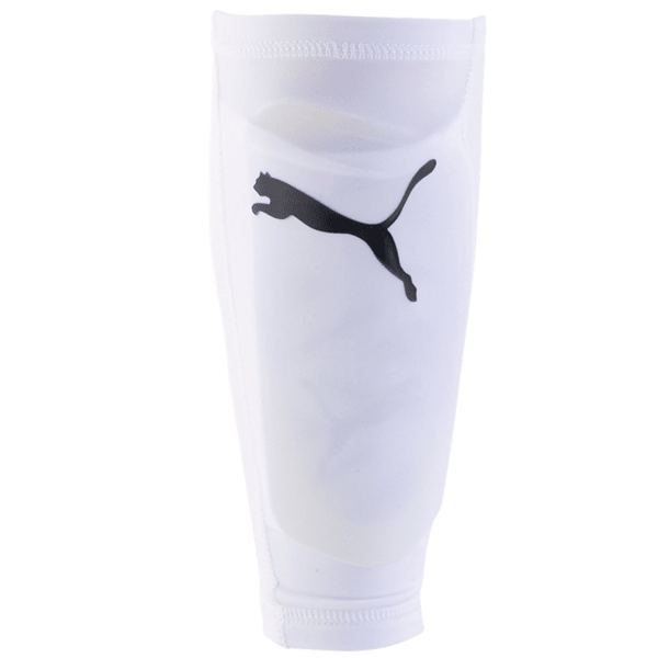 Puma Ultra Flex Sleeve Shin Guard (White/Ocean Dive) | SoccerWearhouse