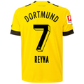 Puma BVB Dortmund Giovanni Reyna Home Jersey w/ Bundesliga Patch 22/23 (Cyber Yellow/Black)