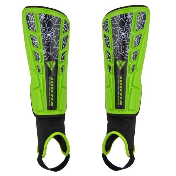 Vizari Youth SpiderWeb Shin Guard (Black/Green) | SoccerWearhouse